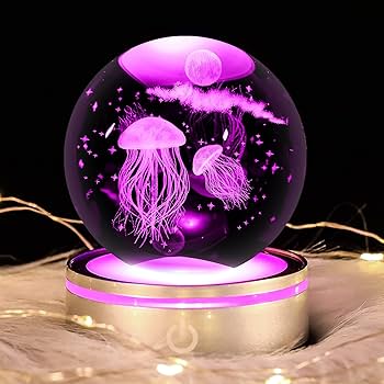 Amazon.co.jp: 3D クリスタル ボールクラゲ LEDライト 多色変更