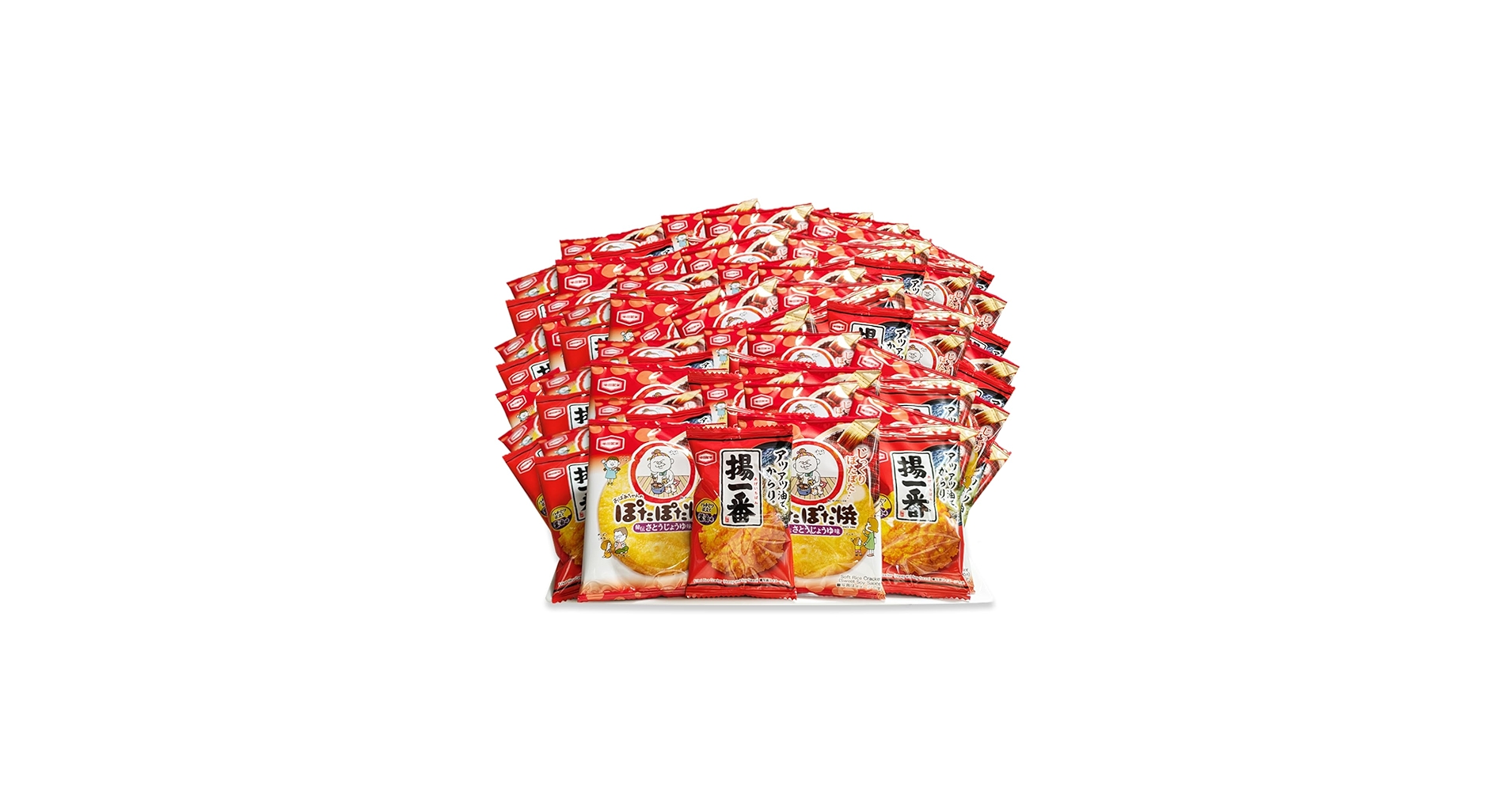 Amazon.co.jp: ぽたぽた焼 揚一番 ミニ せんべい 個包装 2種 各50個 計