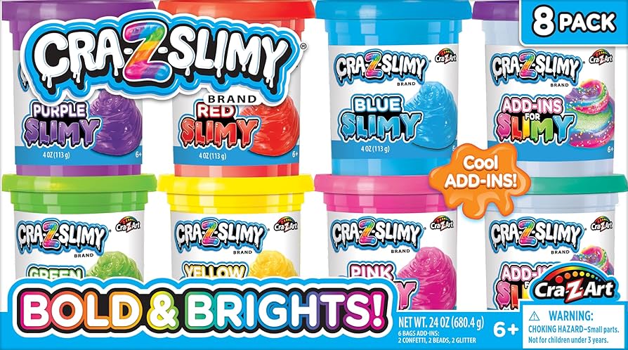 Amazon.com: CRA-Z-Slimy Bold & Brite 8 Count, Stretchy & Colorful