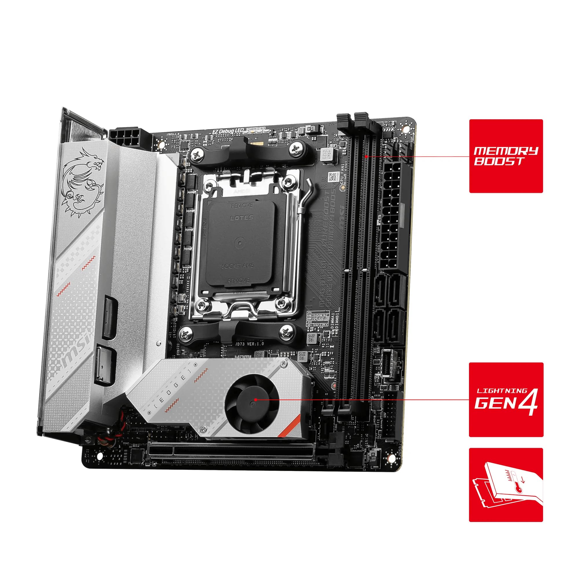 Amazon.com: MSI MPG B650I EDGE WIFI AMD AM5 M-ITX Motherboard, 2x