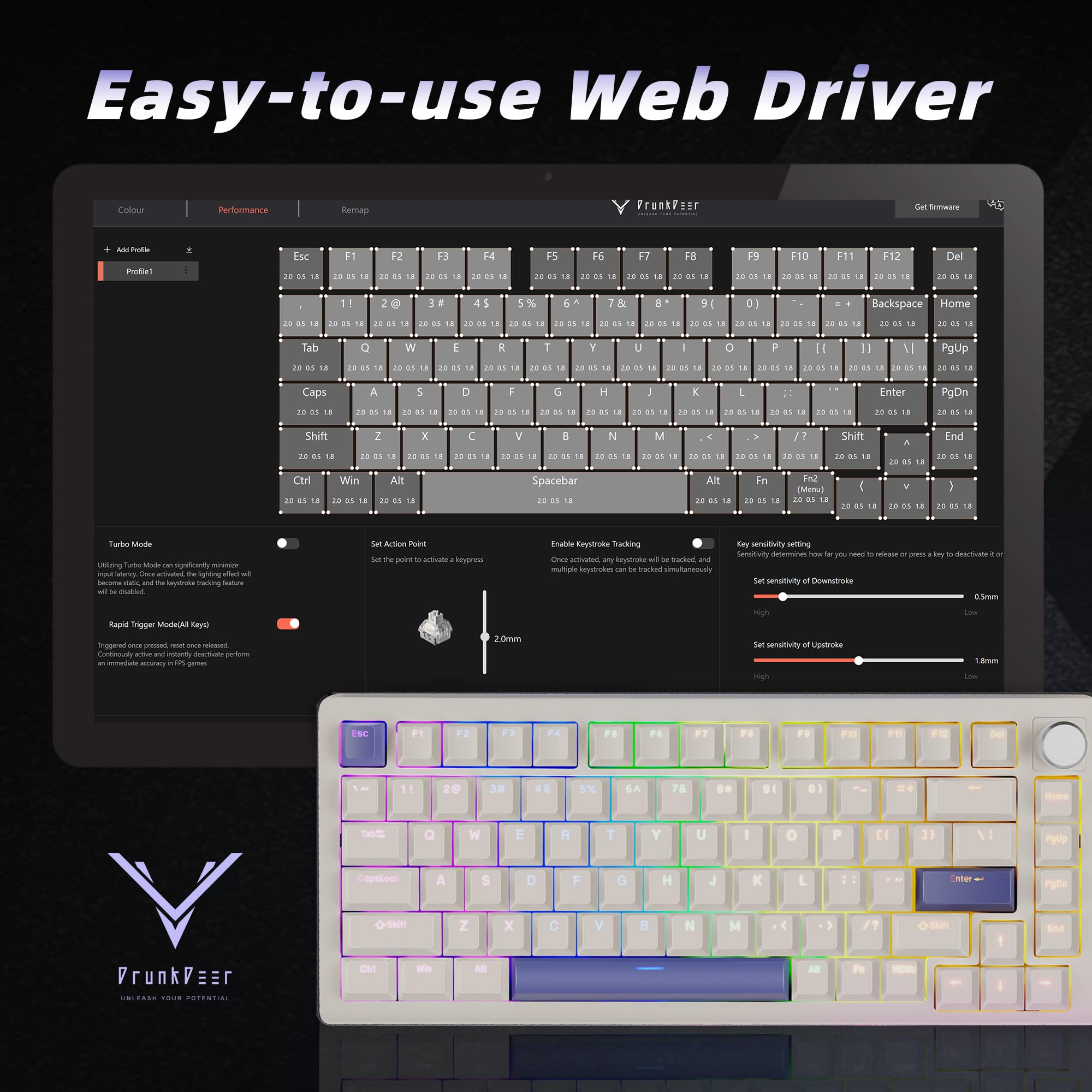 Amazon | DrunkDeer A75 ラピッドトリガー メカニカルキーボード 82