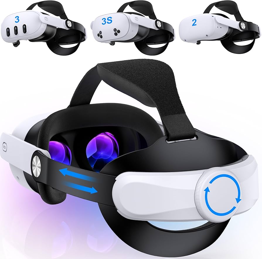 Amazon | Quest 3S/Quest 3/Quest 2用ヘッドストラップ、ダブルノブ