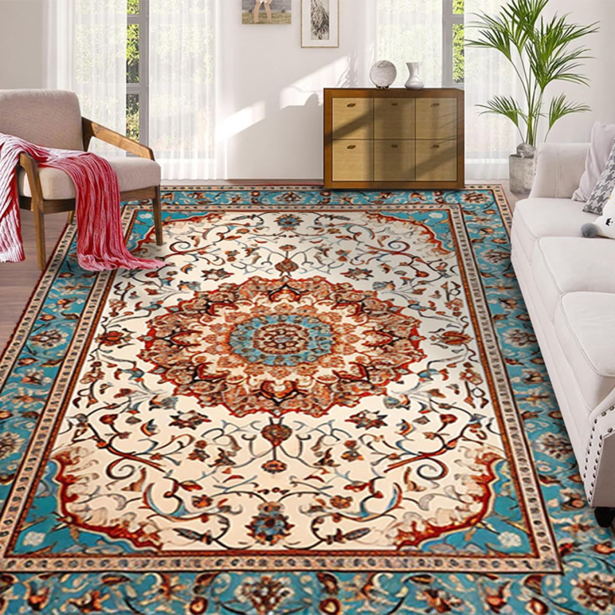 Amazon｜玄関マット ペルシャ絨毯風 ラグ カーペット ペルシャ柄 200CM