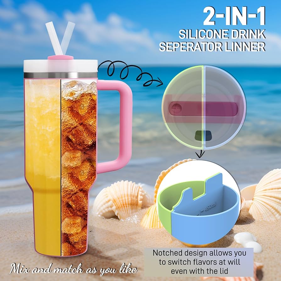 Amazon.com | Cup Divider Insert - Two Drinks One Cup Silicone