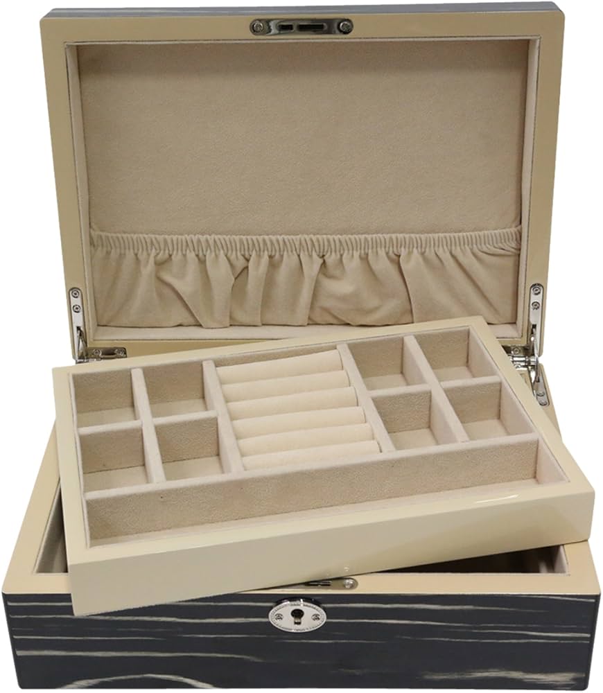 Amazon｜bey-berk黒檀木製ジュエリーボックス – 11.25 W x 4h in