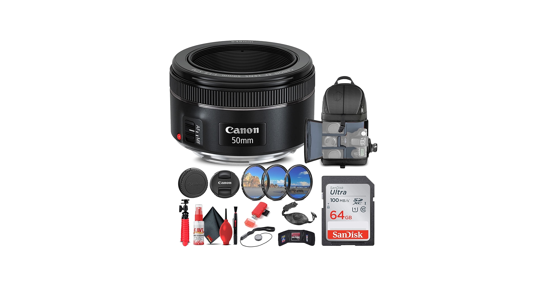 Amazon.com : Canon EF 50mm f/1.8 STM Lens (0570C002) + Filter Kit