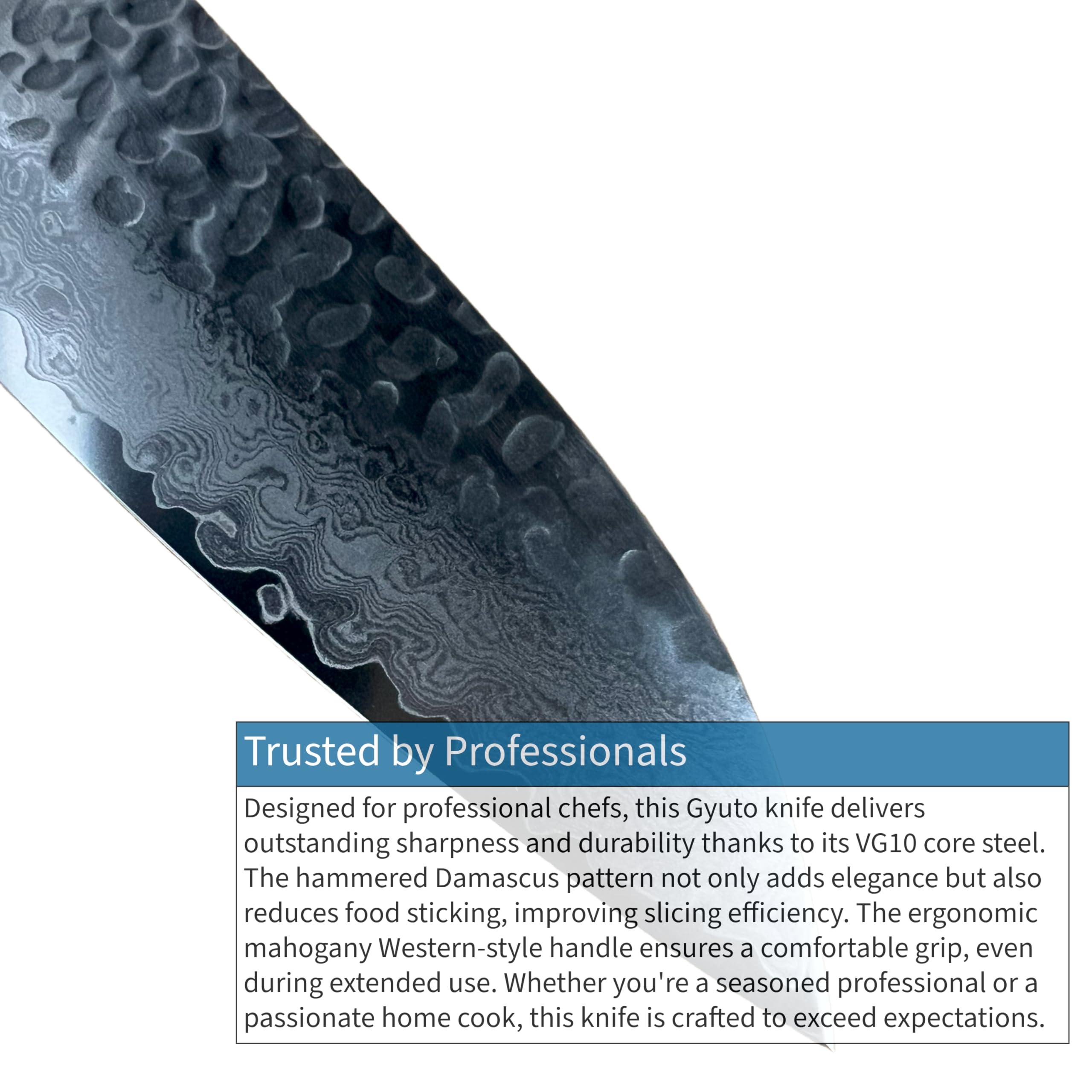 Amazon | 堺孝行 槌目ダマスカス VG10割込み 33層 牛刀240mm 07396