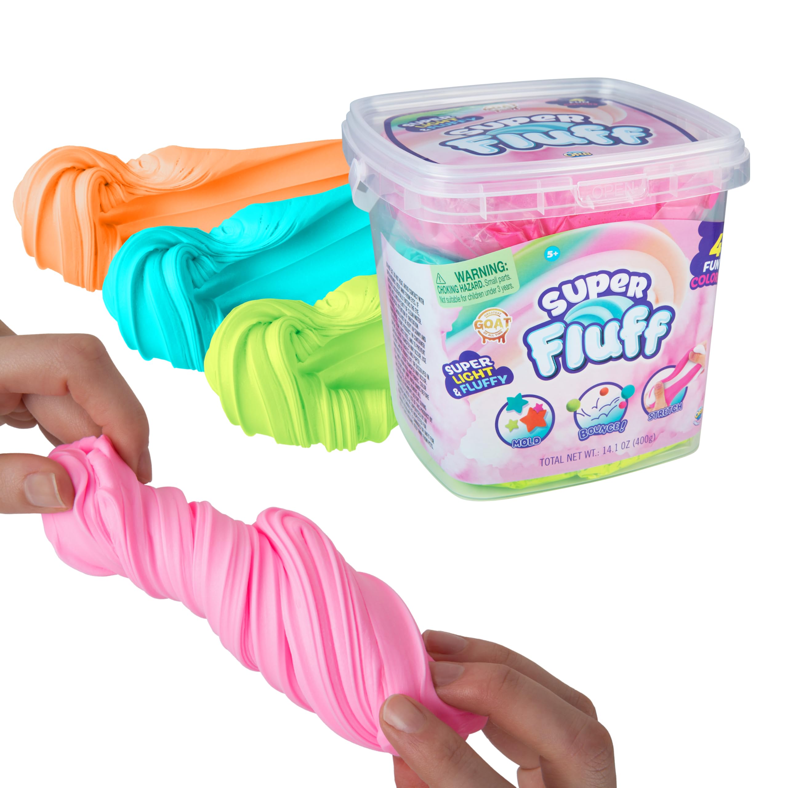 Amazon.com: ORB Super Fluff Slimi 4 Pack Bucket Color Set 2 - Pink