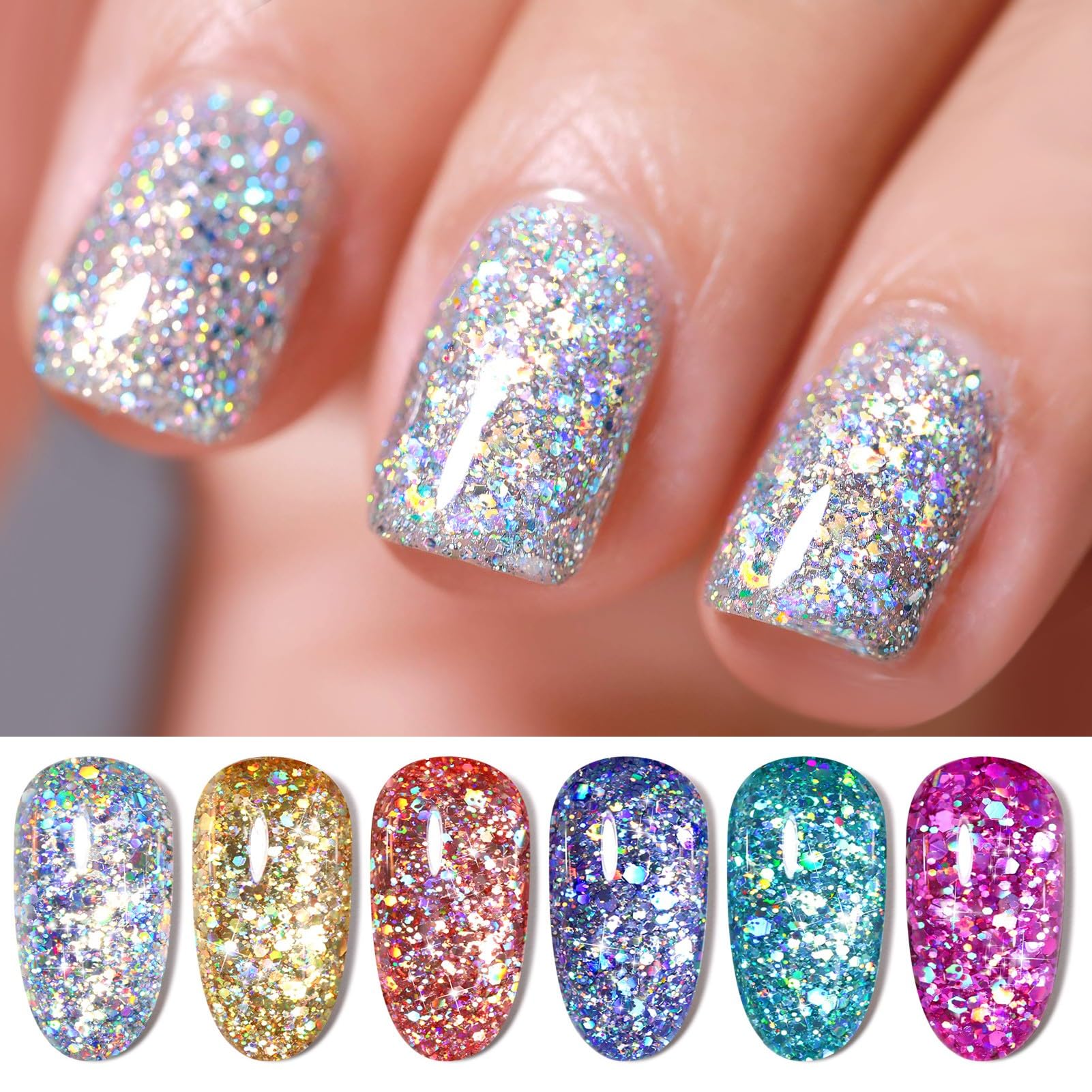 Amazon | BORN PRETTY ジェルネイルカラーセット ラメ入りカラージェル