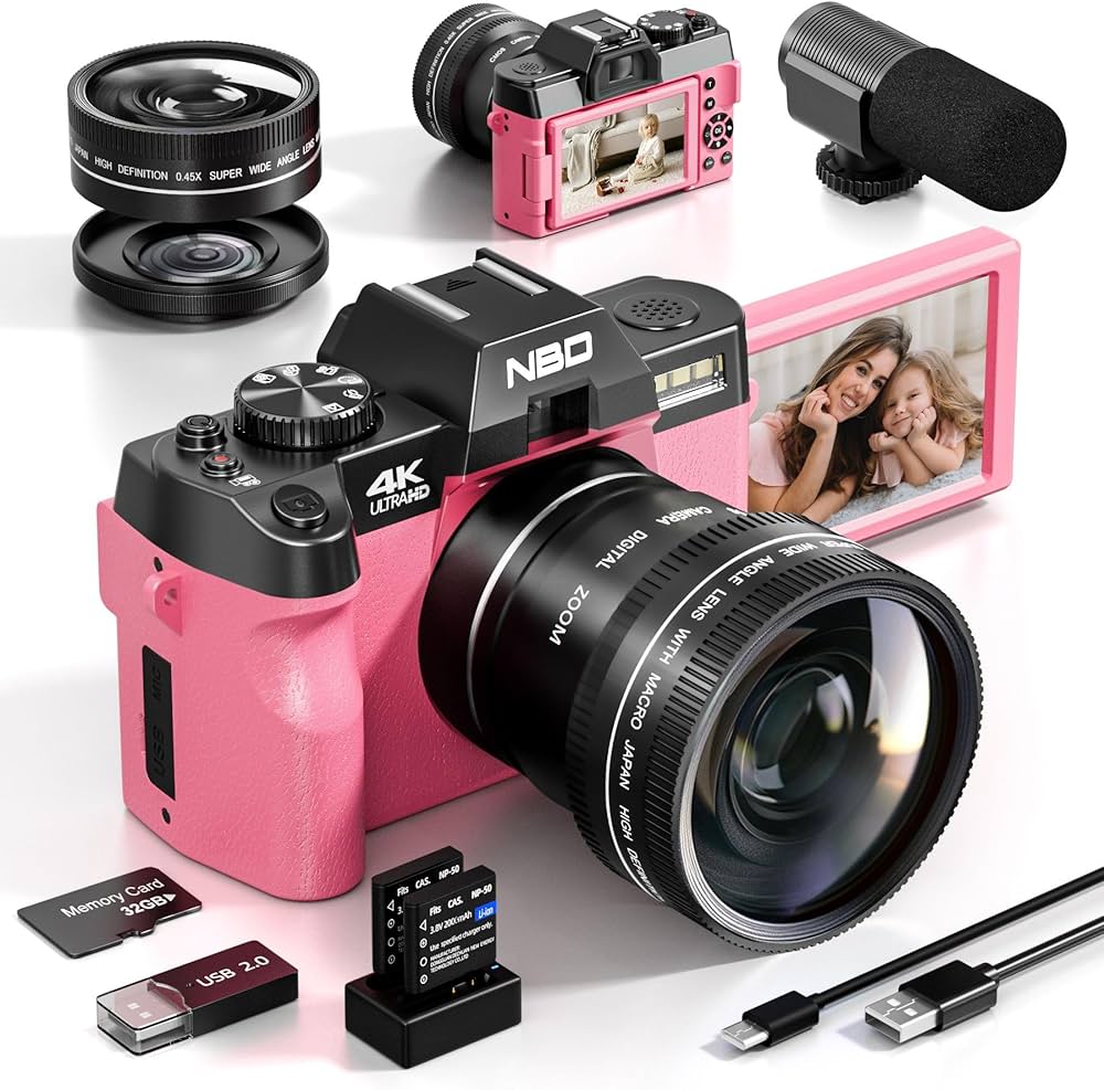 Amazon | NBD 4K 4800万画素・60FPSデジタルカメラ【マクロ+広角レンズ