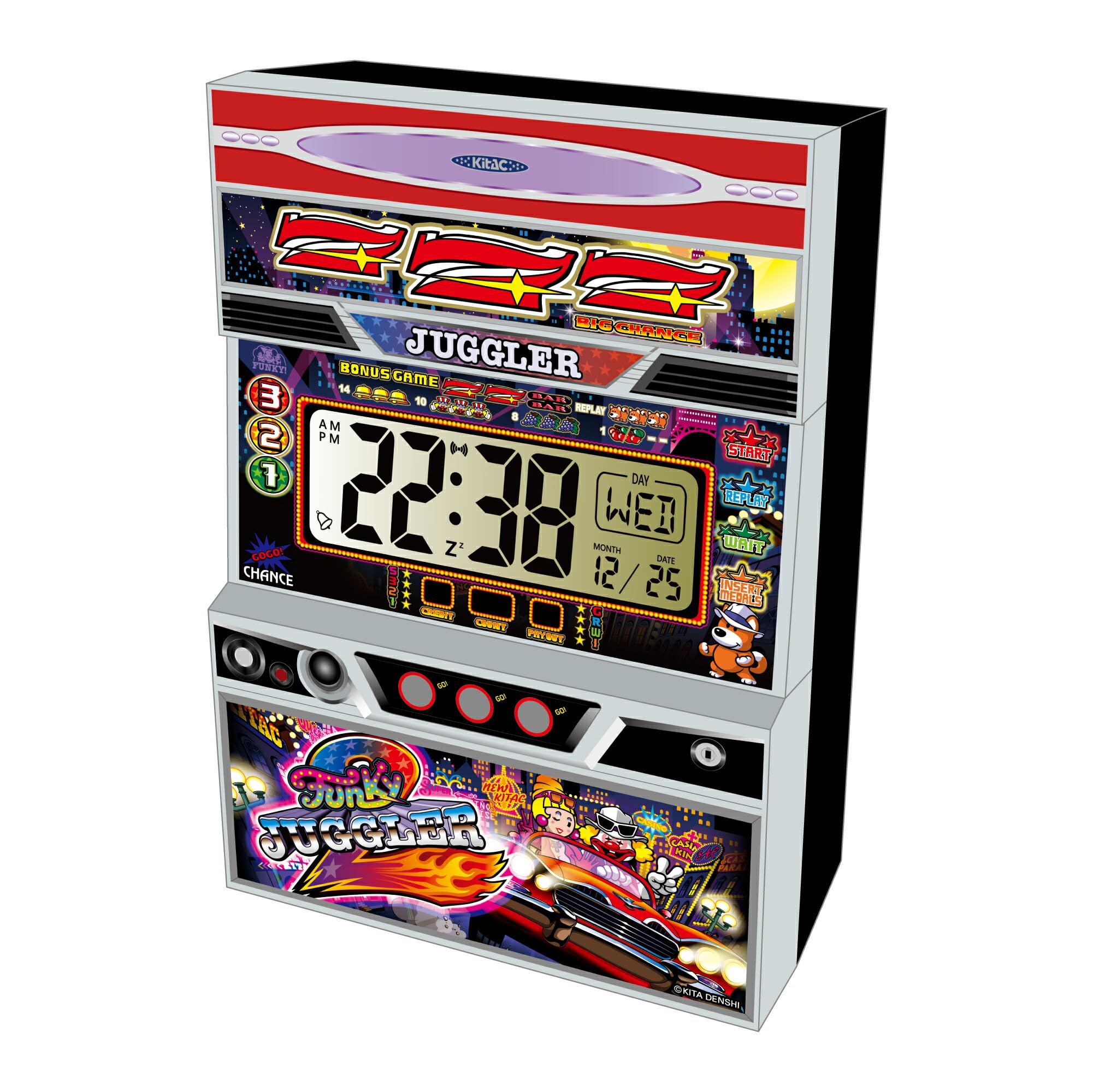 Amazon.co.jp: ジャグラー スロットクロック 置き時計 カレンダー