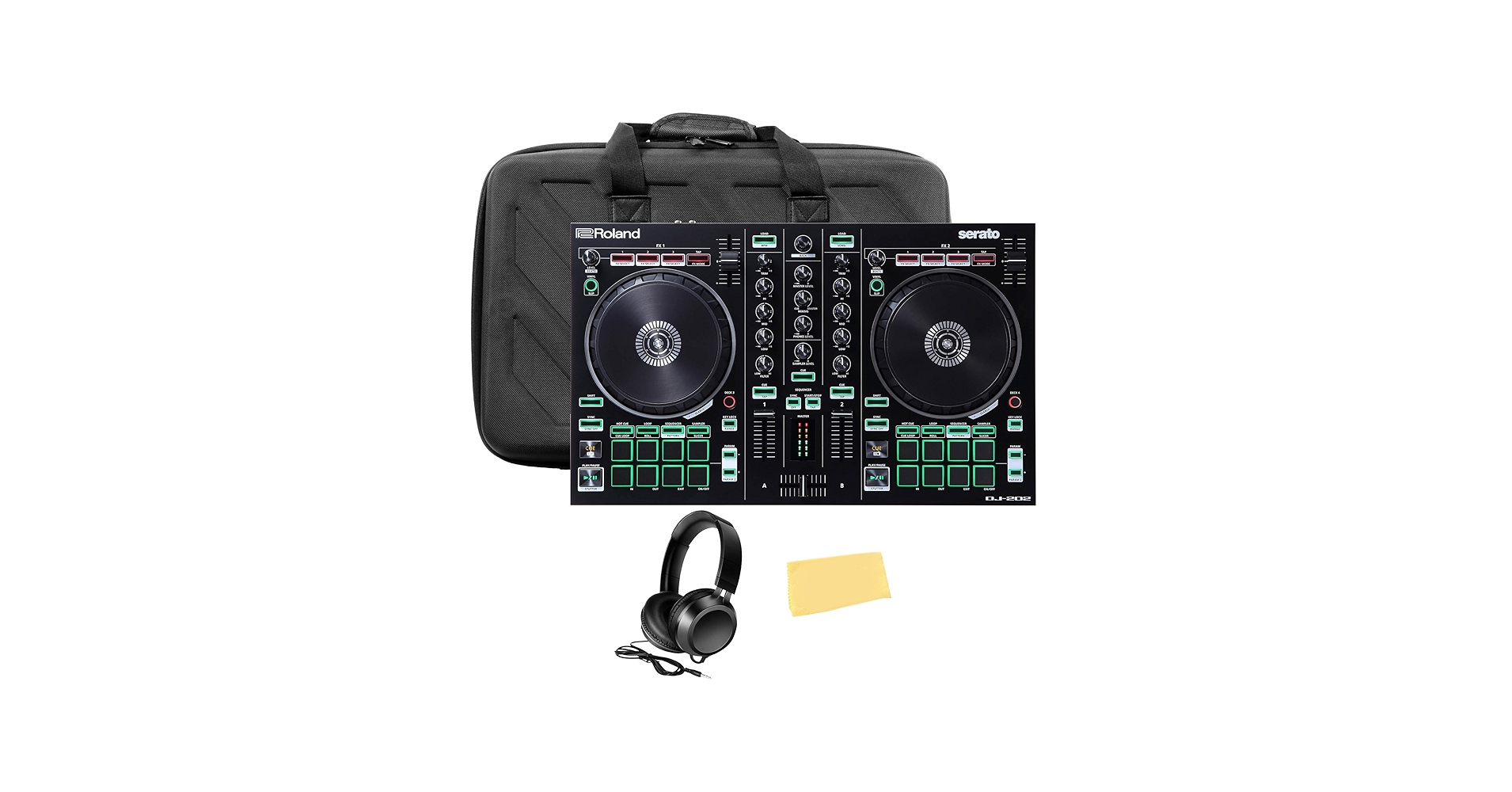 Amazon.com: Roland DJ-202 Paquete de controlador DJ con funda