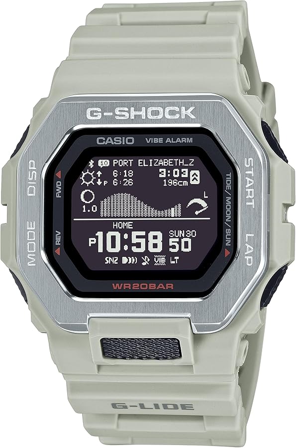 Casio G-Shock G-Lide Gray Sand Digital Surf Watch GBX-100-8