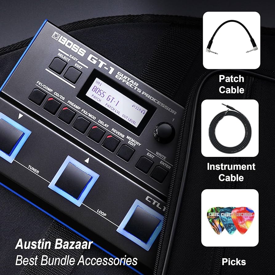 Amazon.com: BOSS GT-1 Guitar Effects Processor Bundle with Gearlux