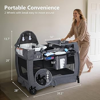 Amazon.com : Kinder King 4 in 1 Foldable Pack and Play with