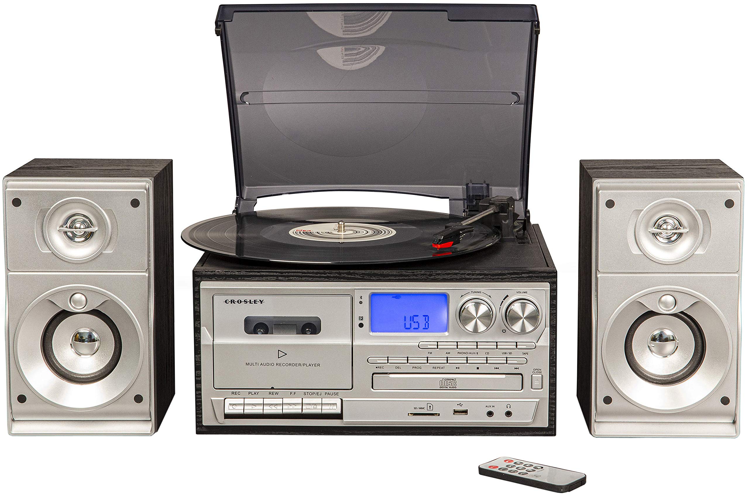 Amazon.com: Crosley CR7014A-BK Eclipse 3-Speed Turntable with
