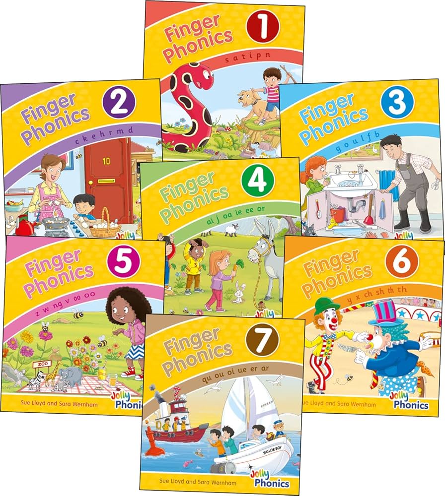 Finger Phonics Books 1-7: in Precursive Letters (British English