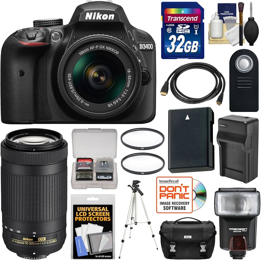 Amazon.com : Nikon D3400 Digital SLR Camera & 18-55mm VR & 70