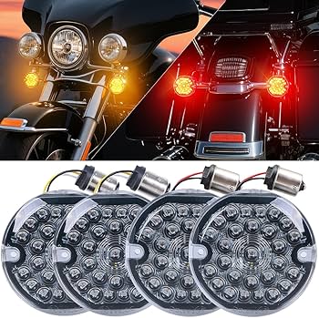 Amazon | 3-1/4インチ LED ウィンカーキット フラットスモークレンズ