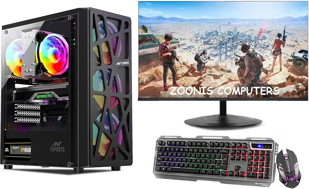 Zoonis Gaming & Editing Desktop Extreme Gaming PC Set, Core i5