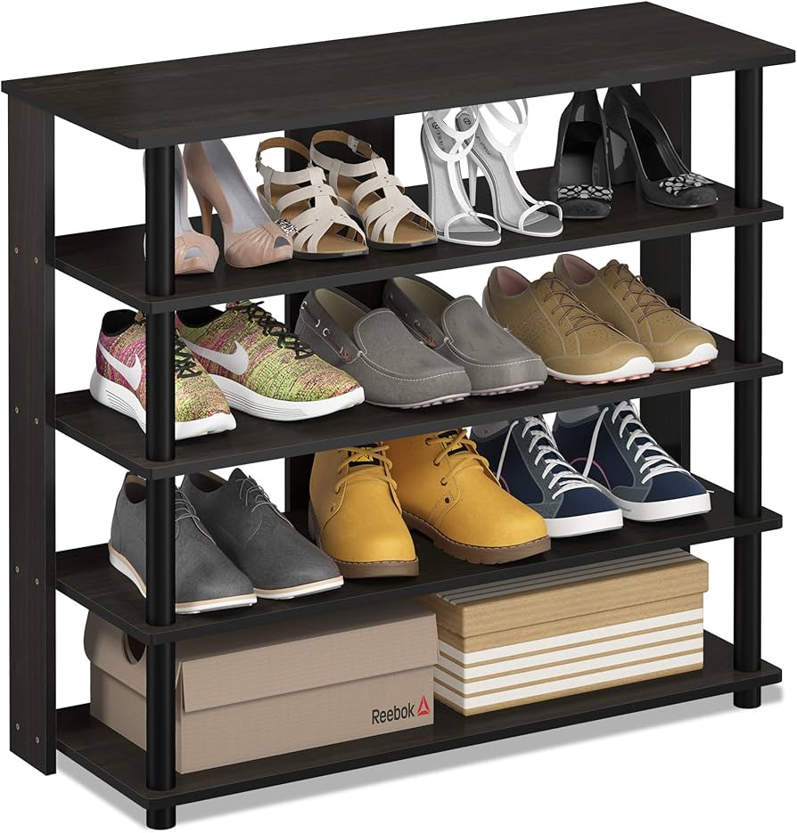 Amazon.com: Furinno Turn-N-Tube 5 Tier Wide Shoe Rack, Espresso