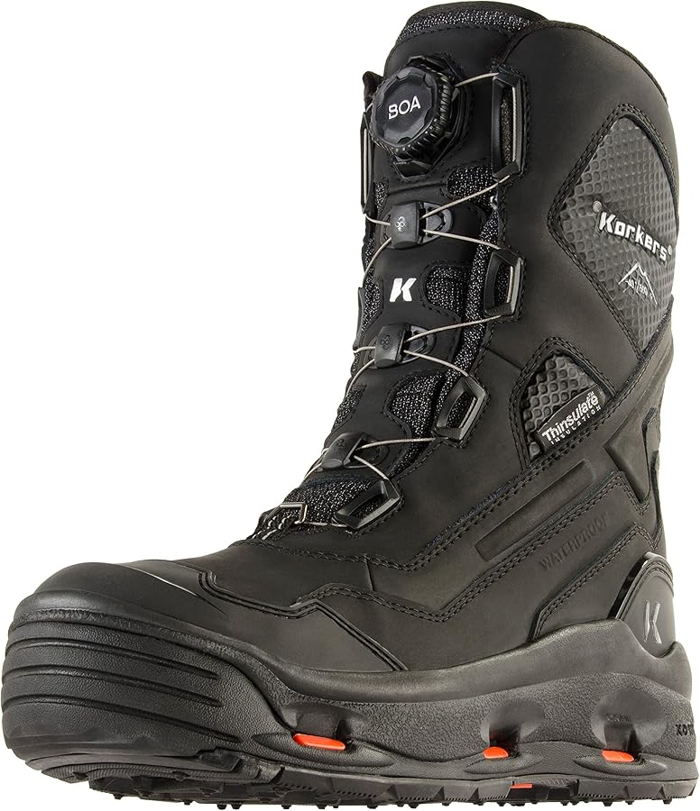 Amazon.com | Korkers Men's SnowTrac Sole Snow Boot, Black, 8