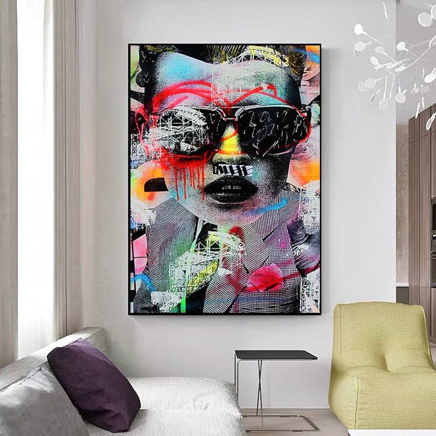 Amazon.co.jp: 現代のポップアートカラフルな絵画美容グラフィティ