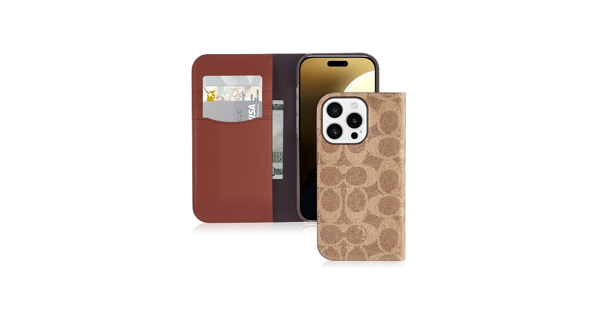 Amazon.com: Coach Signature Canvas Wallet Folio iPhone 16 Pro Case