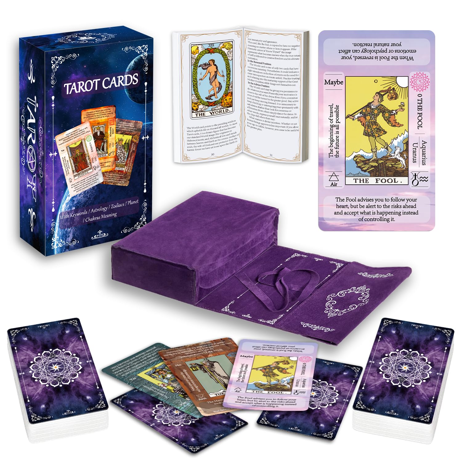 Amazon.com: IXIGER Tarot Cards Set with Guide Book, Tarot Deck for