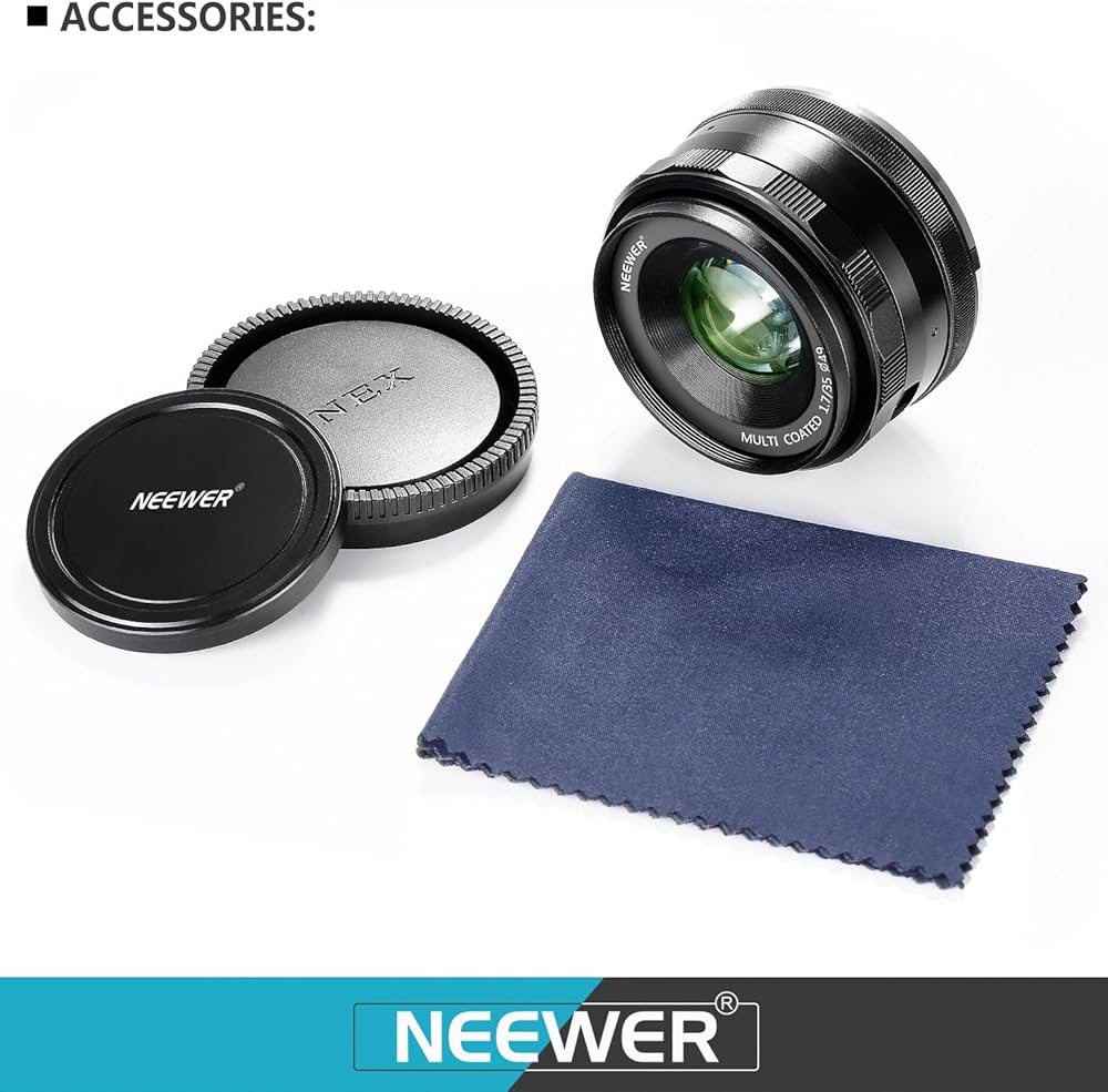 Amazon | Neewer 35mm F1.7 大口径手動プライム固定レンズ APS-C Sony