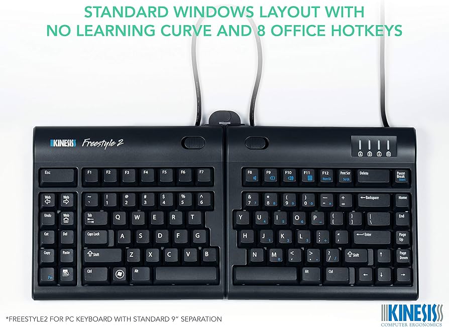 Amazon.com: Kinesis Freestyle2 Ergonomic Keyboard for PC (20