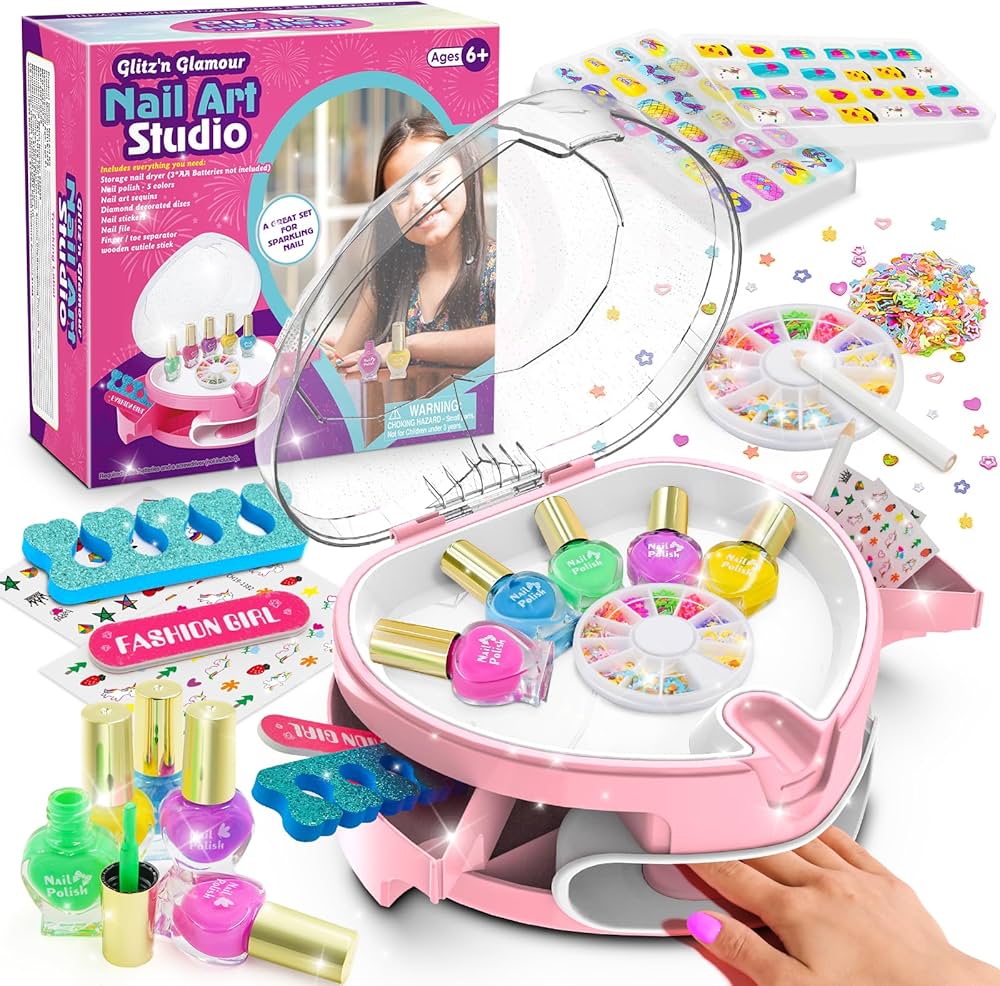 Amazon.com: Ylovetoys Kids Nail Polish Set for Girls, Nail Salon