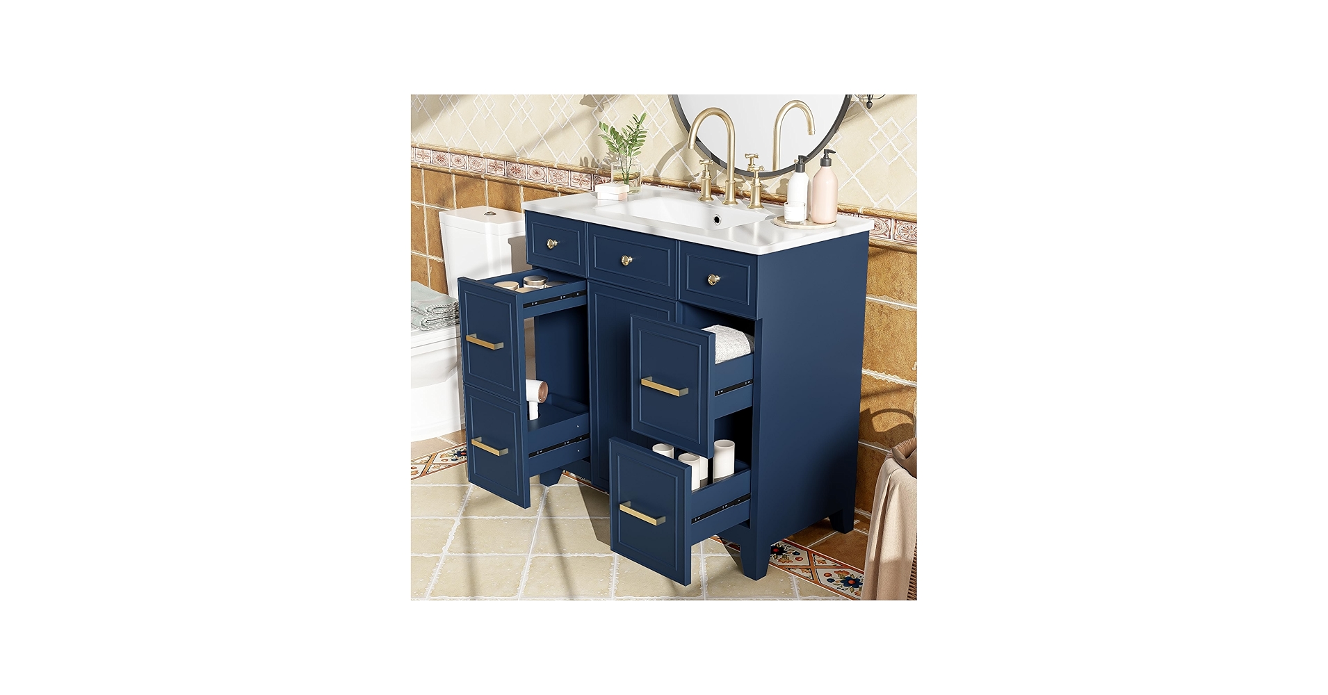 Amazon.com: JIVOIT Bathroom Vanity with Sink Top Combo Set, 36