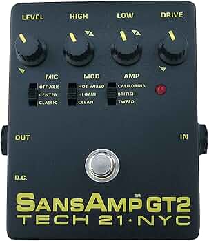 Amazon.com: Tech 21 SansAmp GT2 Tube Amp Emulator Pedal : Musical