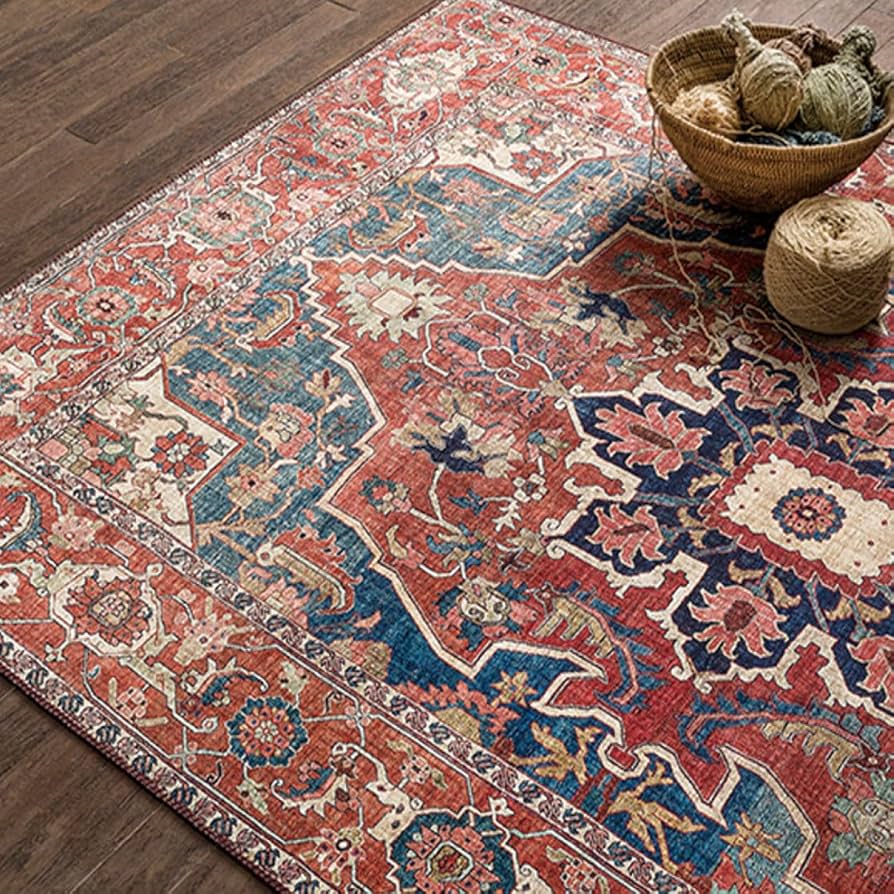 Amazon｜レトロ カーペット 北欧デザイン ペルシャ柄 ラグ 60*90cm