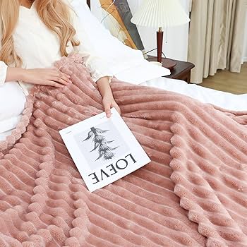 Amazon.co.jp: 暖かいブランケット ピンク ソフトフリース