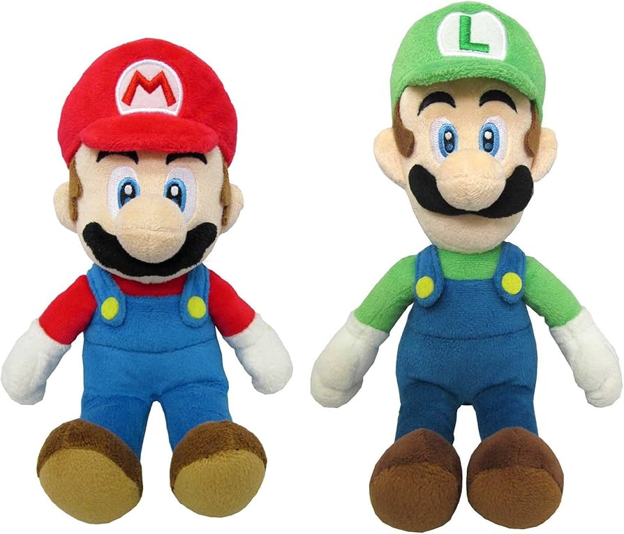 Amazon.co.jp: マリオ＆ルイージ(S) ぬいぐるみ2種セット【座高約18cm