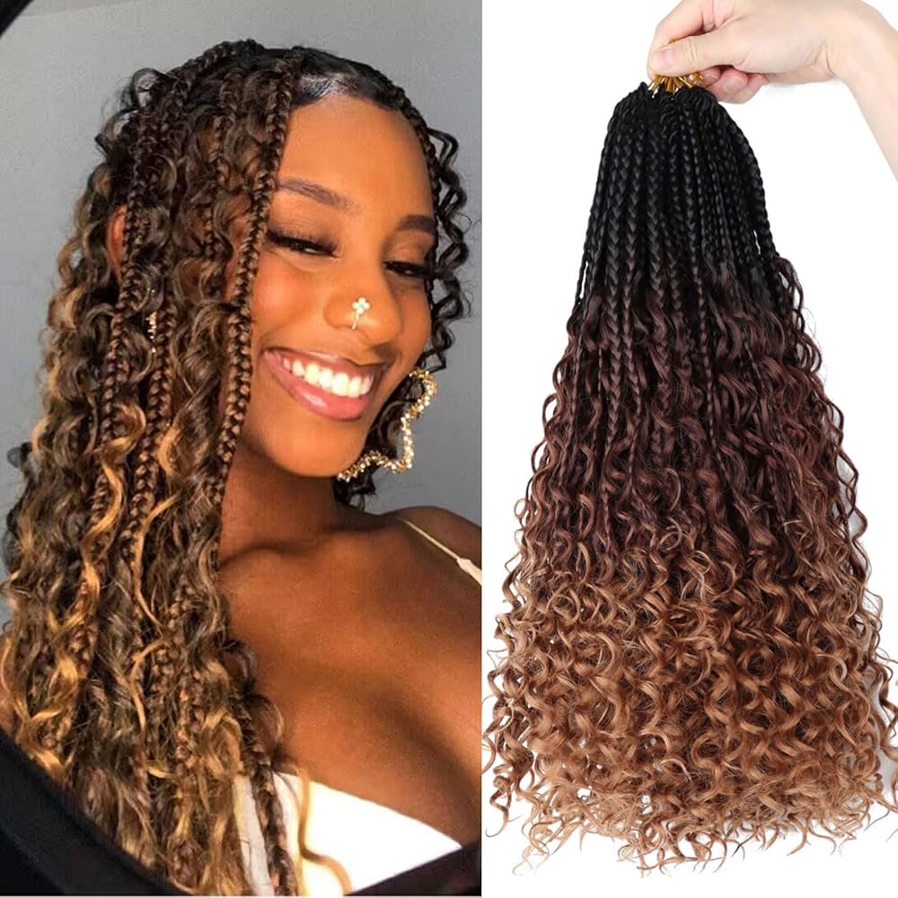 Amazon.com : LYCSOU Goddess Box Braids Crochet Hair 18 inch Curly