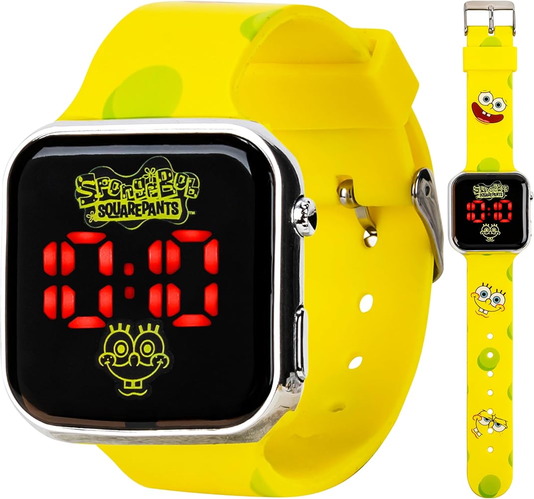 Amazon | [Accutime Corp] 腕時計 Accutime Spongebob LED Watch