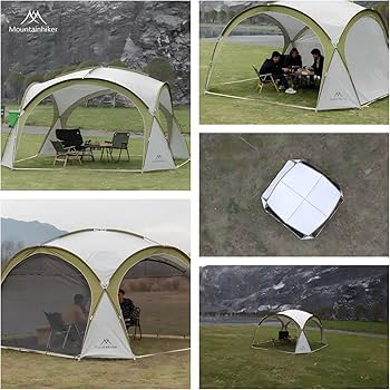 M MOUNTAINHIKER シェードテント 4mx4m (カーキ) Amazon | M