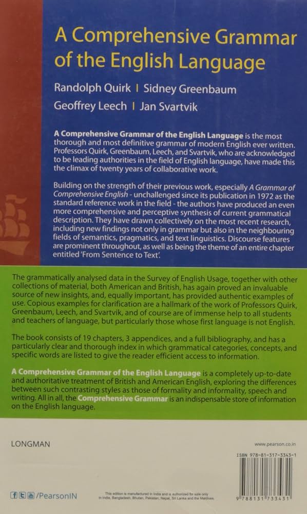 A Comprehensive Grammar Of The English Language: Quirk Svartvik