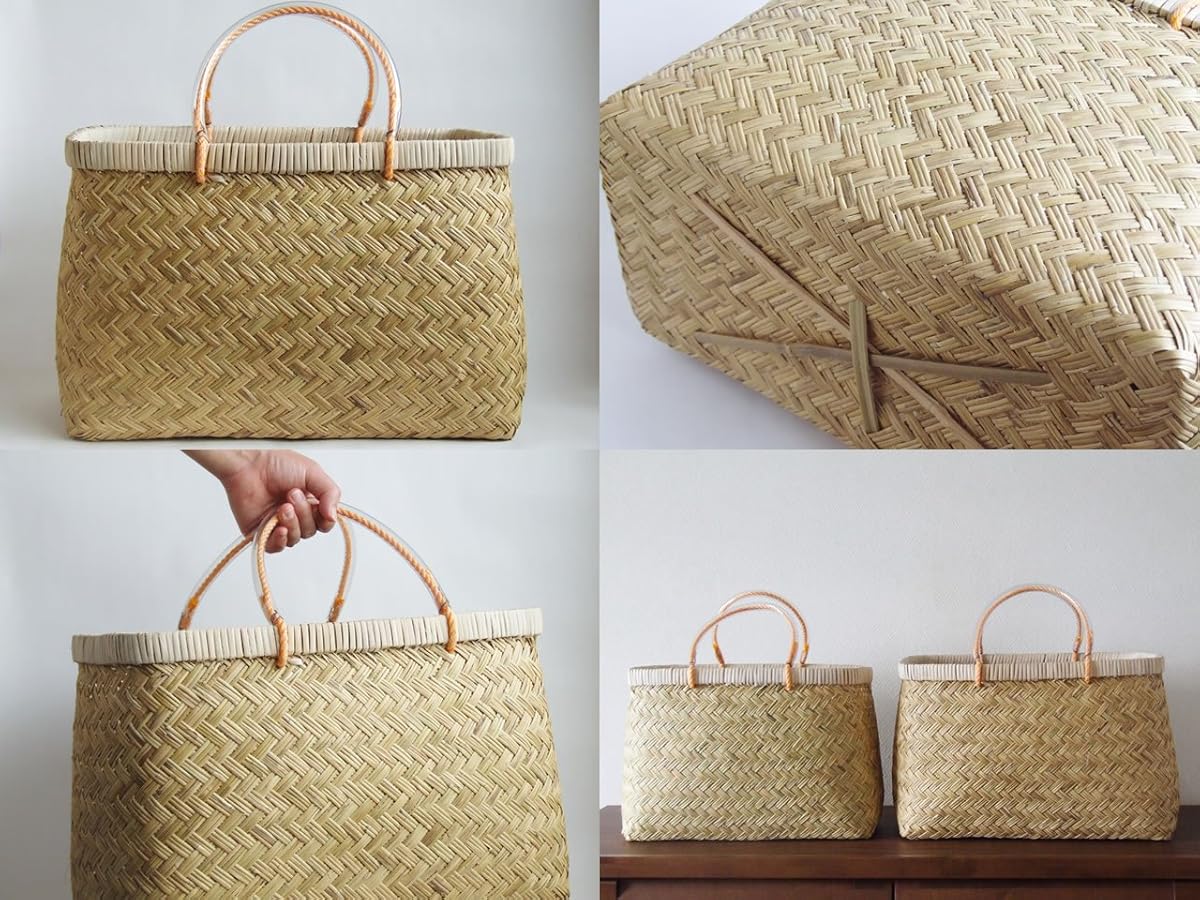 Amazon | 岩手県二戸 鳥越竹細工 スズ竹 篠竹 市場かご 尺四 W44cm