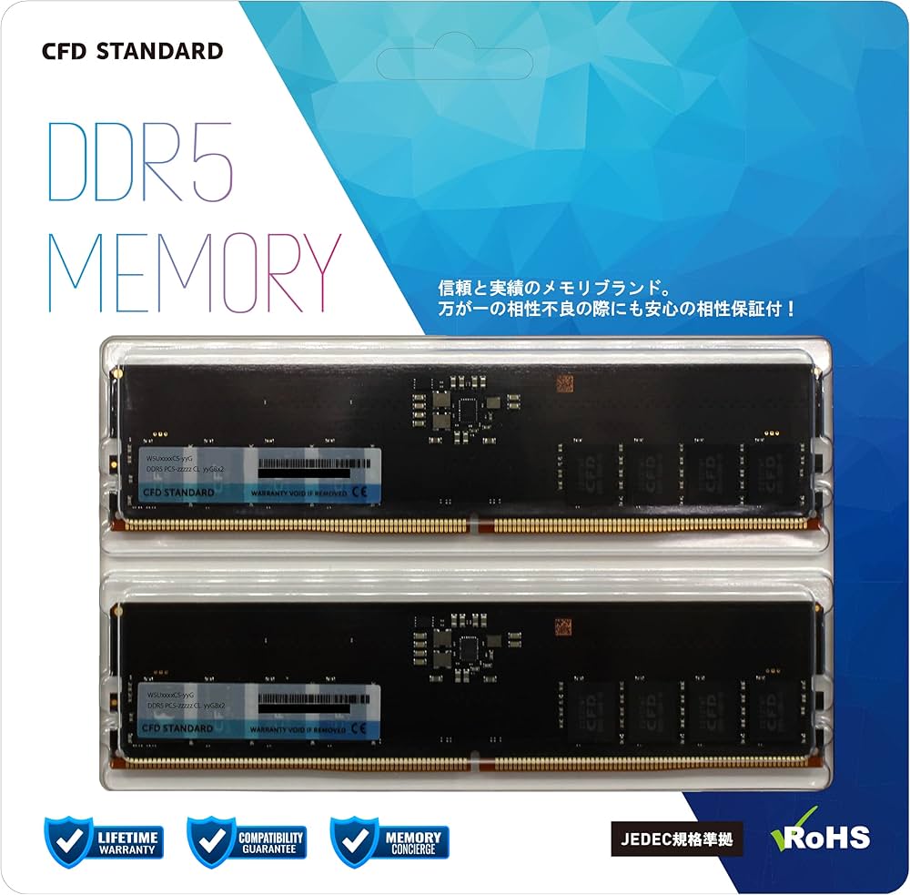 ジャンク：CFD DDR5 メモリー 16GB×1 PC5-44800 ジャンク：CFD DDR5