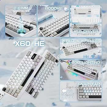 Amazon | MAMBASNAKE X60HE ラピットトリガー ゲーミングキーボード