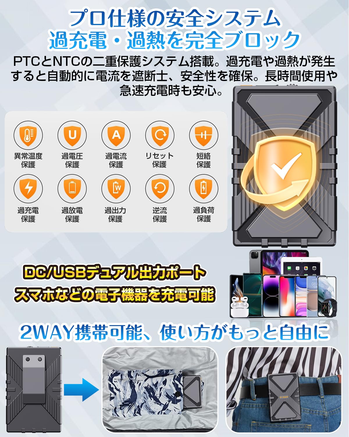 Amazon.co.jp: 【42V超高輸出&2025革新モデル】ファンバッテリーセット