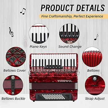 Amazon | アコーディオン 34キー 60ベース プレミアム