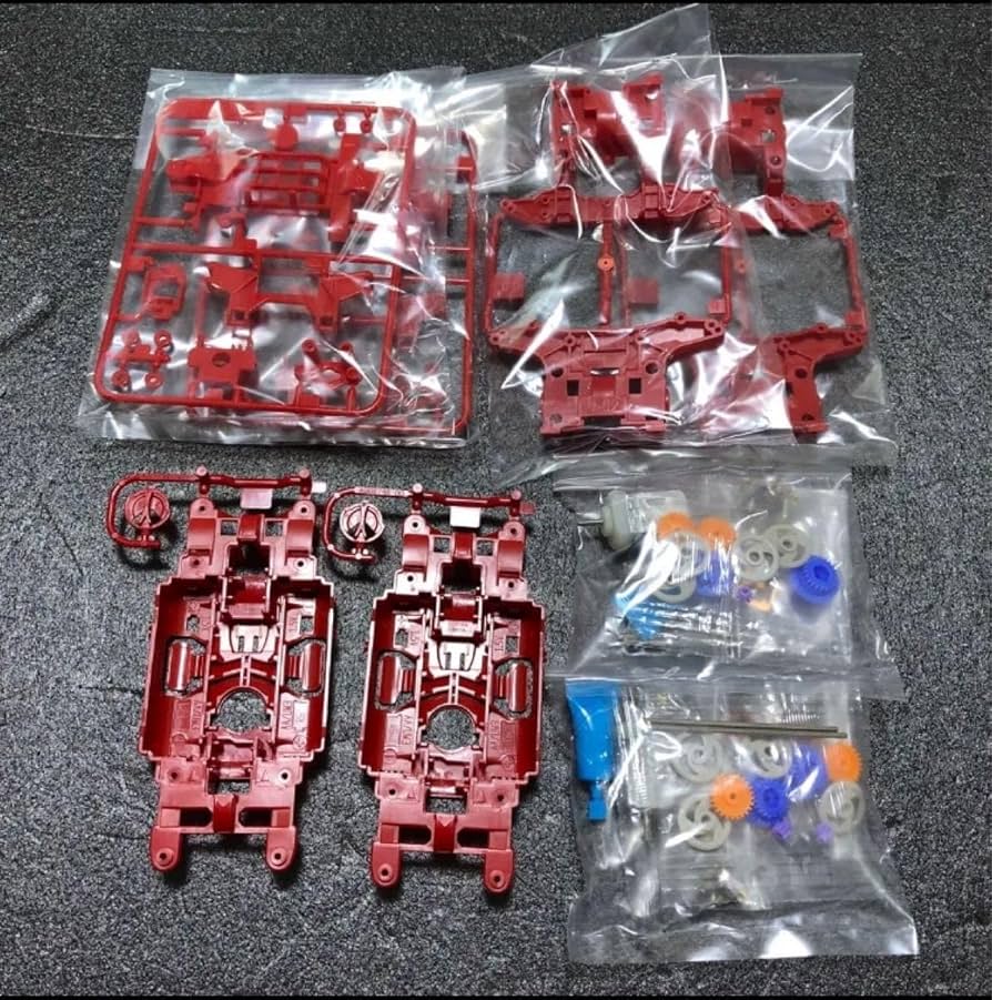 Amazon | タミヤ ミニ四駆 MS ポリカABS製軽量センターシャーシ レッド