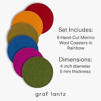 Amazon.com | Graf Lantz - Bierfilzl Merino Wool Round Coasters Set