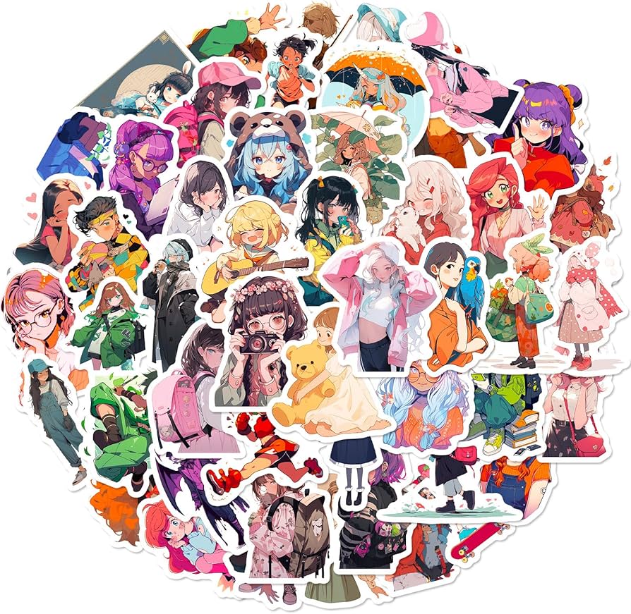 Amazon.co.jp: キャラクターシール，PVC材質，50枚，手帳 ，自転車