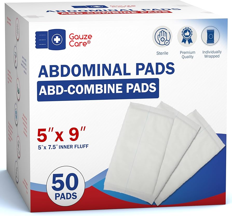 Amazon.com: GauzeCare Sterile Abdominal- ABD Combine Pads| 50-Pack